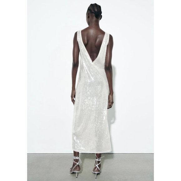 Zara sequin midi dress white - Picture 15 of 15